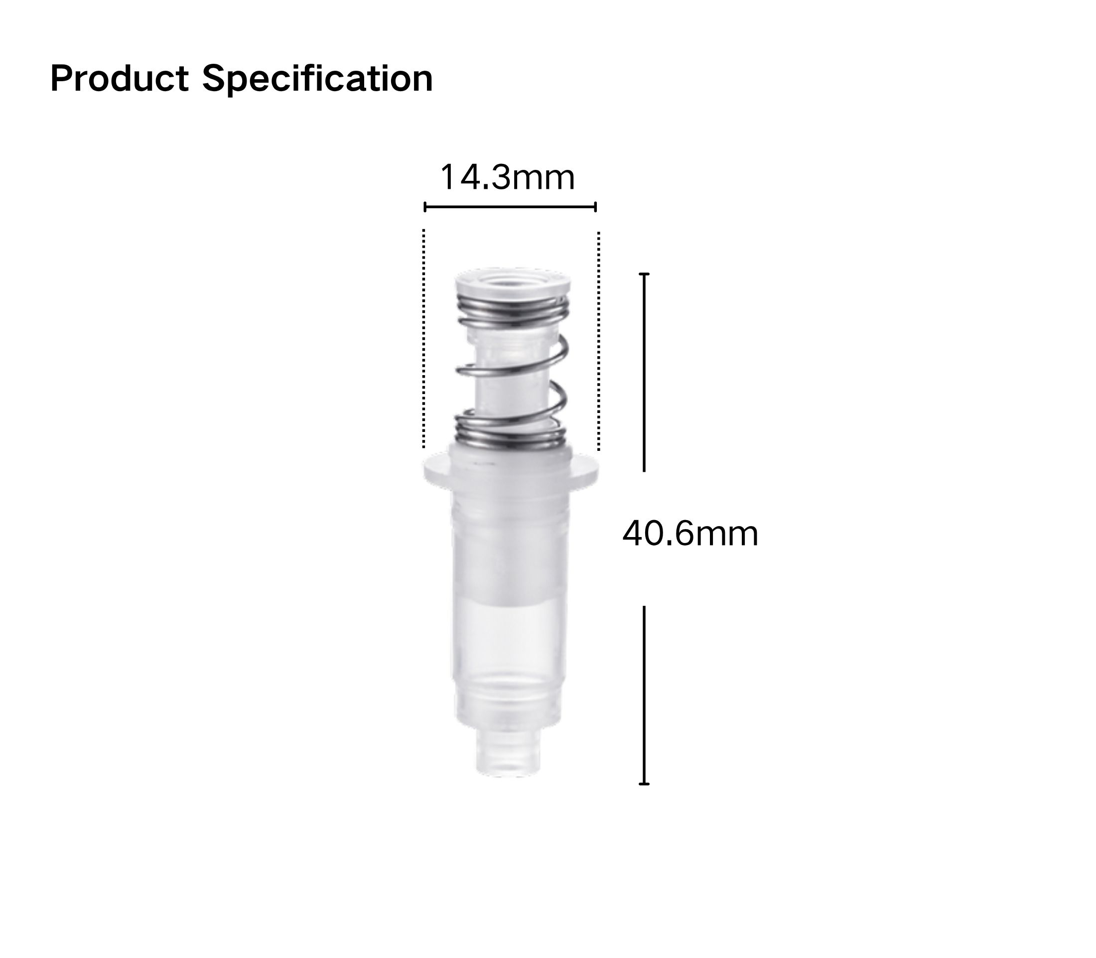 0.23cc Vacuum Pump Core (Side Φ14.3) | PP Material Airless Pump Parts | Wholesale - Image 2