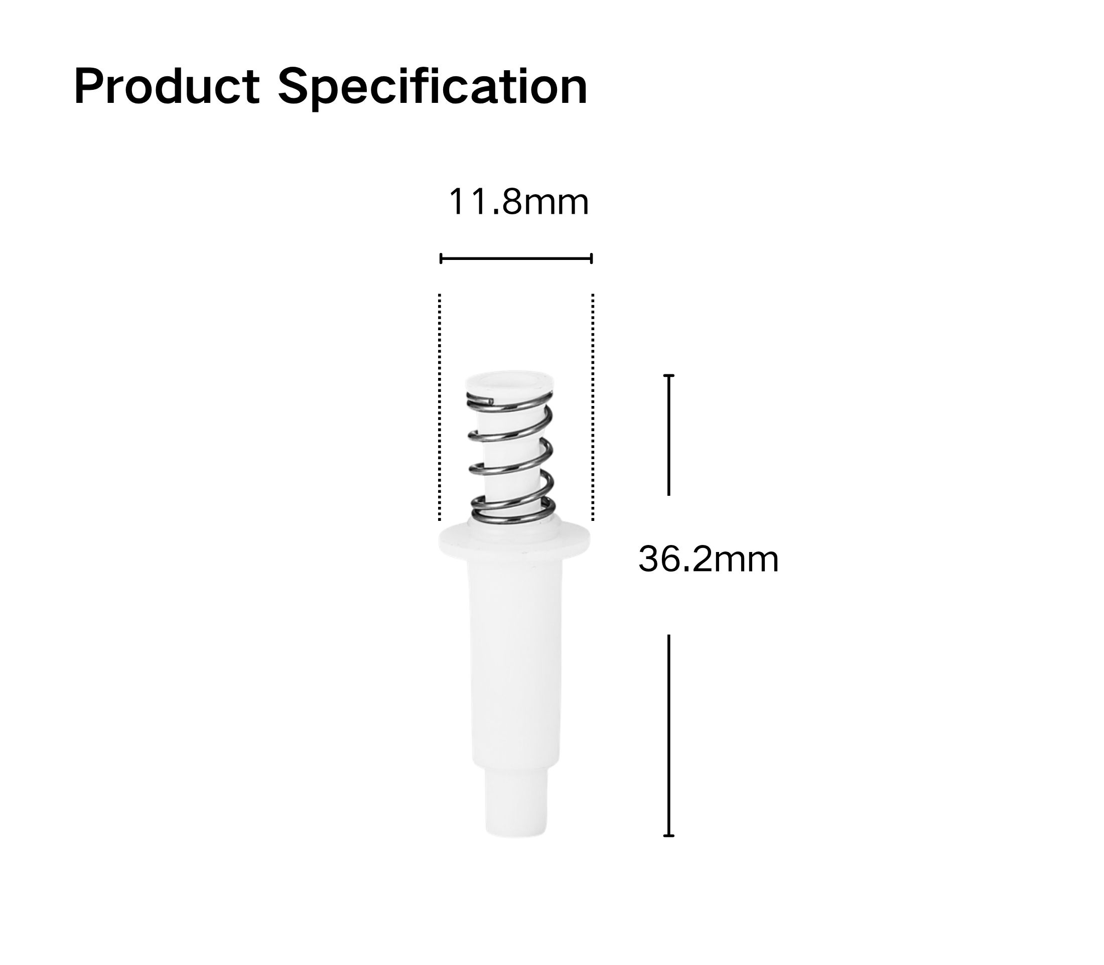 0.12cc Vacuum Pump Core (Side Φ11.8, with extended tail) | Airless Cosmetic Pump Parts Manufacturer - Image 2