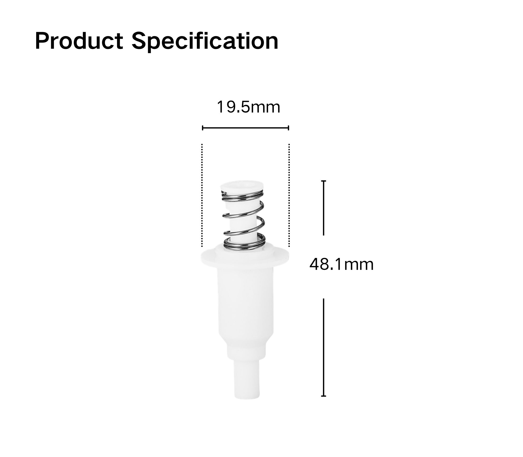 0.5cc Lotion Pump Core (Side Φ19.5) | Cosmetic Pump Parts Manufacturer - Image 2