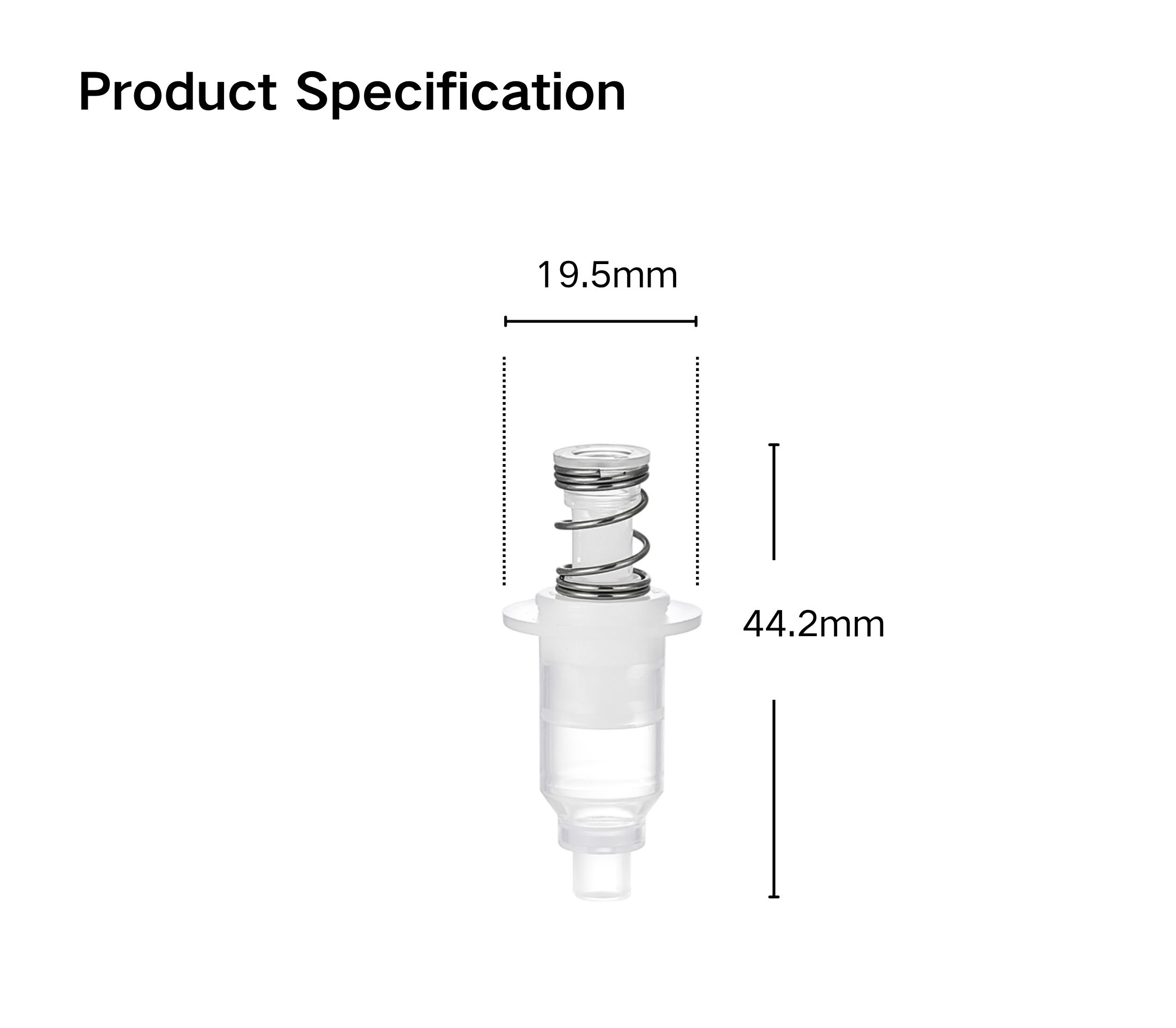 0.5cc Vacuum Pump Core (Side Φ19.5) | PP Material Airless Pump Parts | Wholesale - Image 2